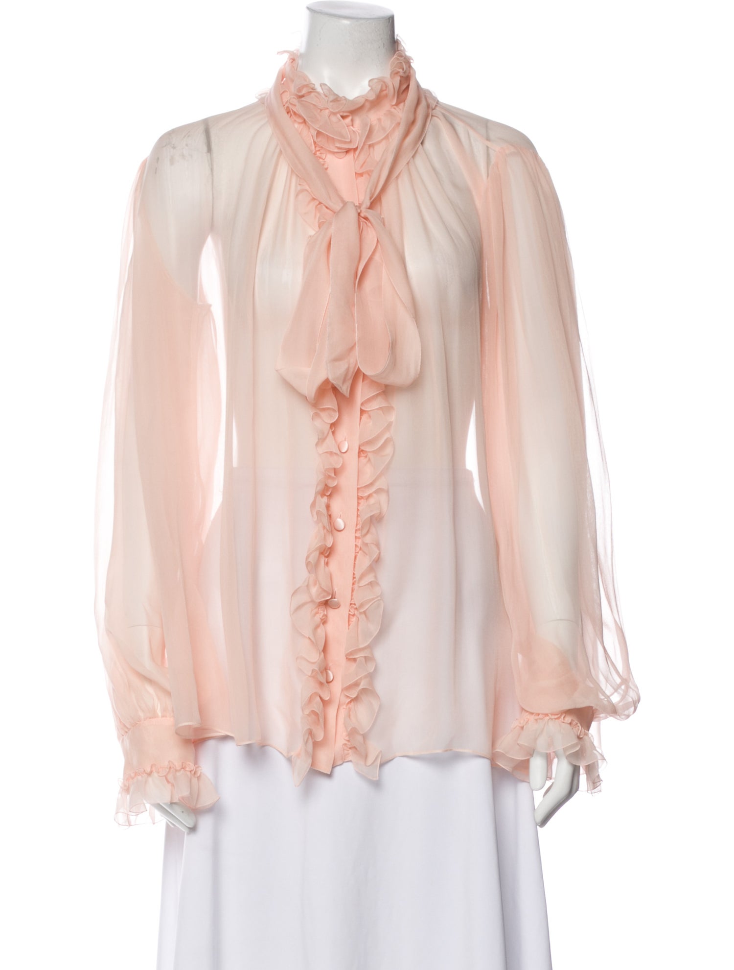 Dolce & Gabbana Silk Mock Neck Blouse