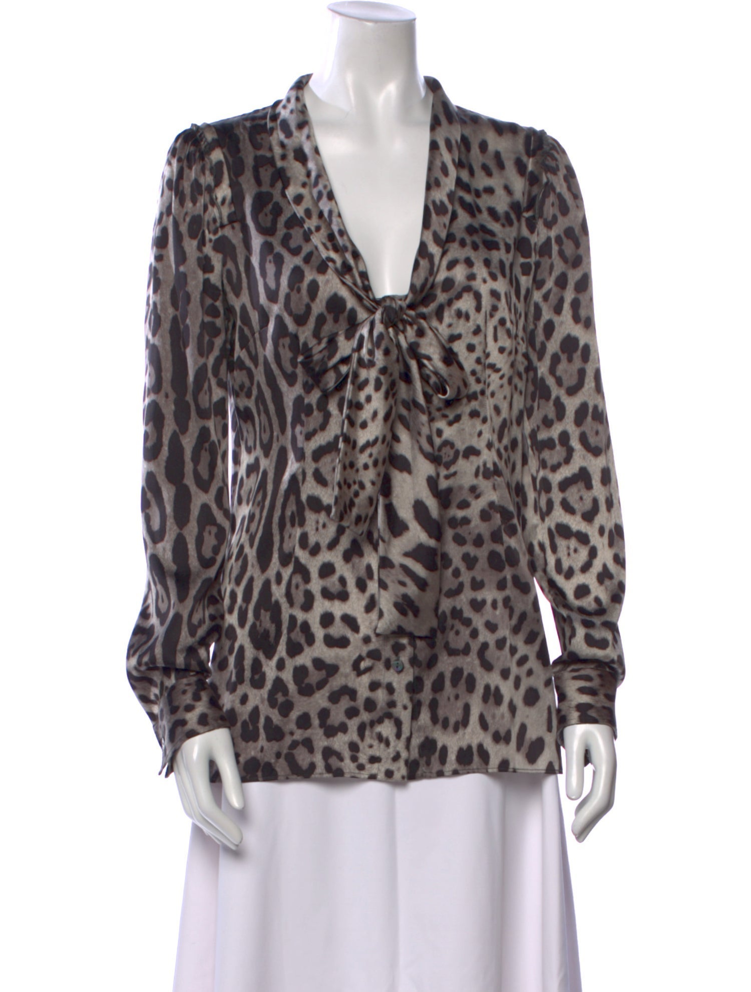 Dolce & Gabbana Silk Animal Print Blouse