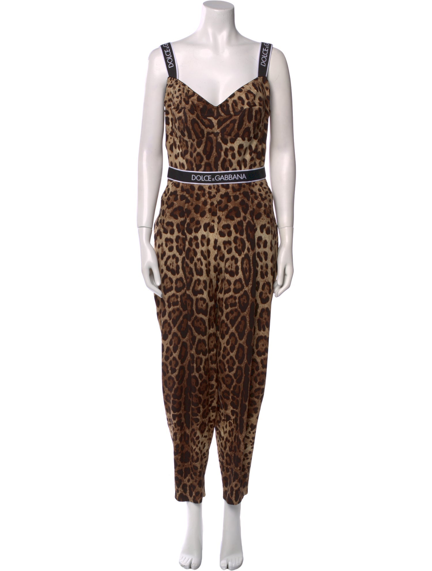 Dolce & Gabbana Silk Animal Print Jumpsuit w/ Tags