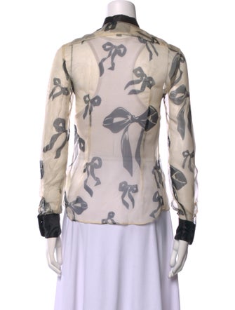 Dolce & Gabbana Silk Printed Button-Up Top