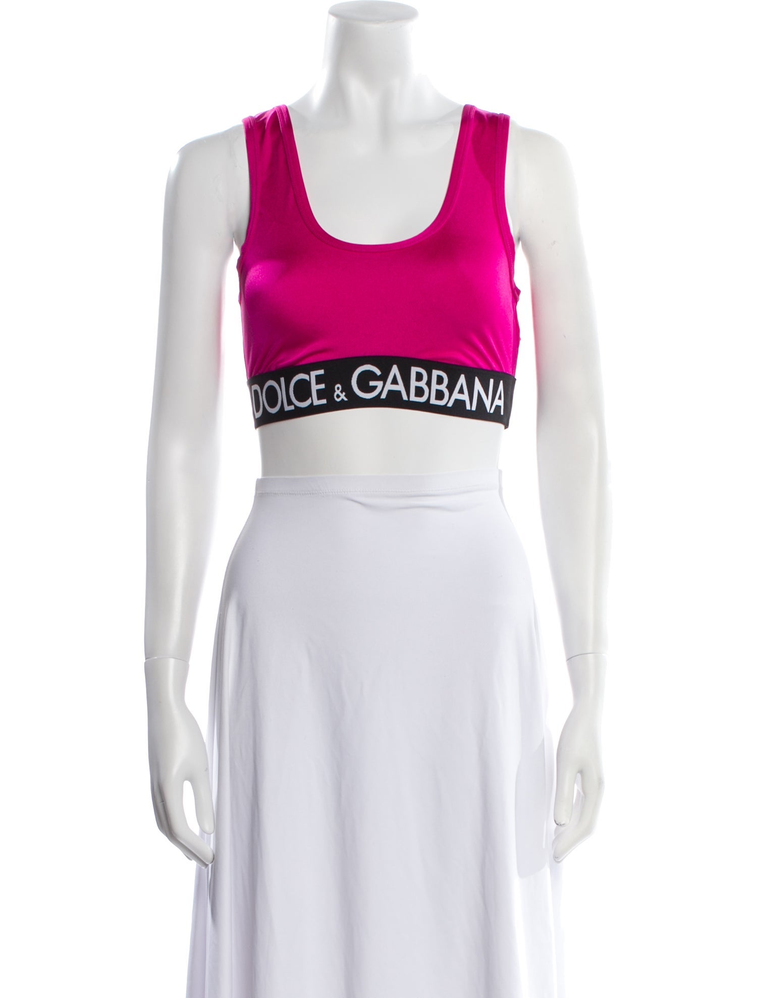 Dolce & Gabbana Nylon Graphic Print Crop Top w/ Tags