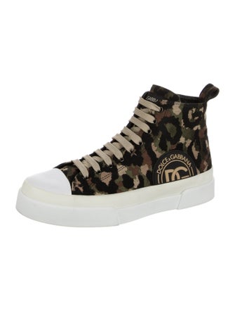 Dolce & Gabbana Canvas Animal Print Sneakers
