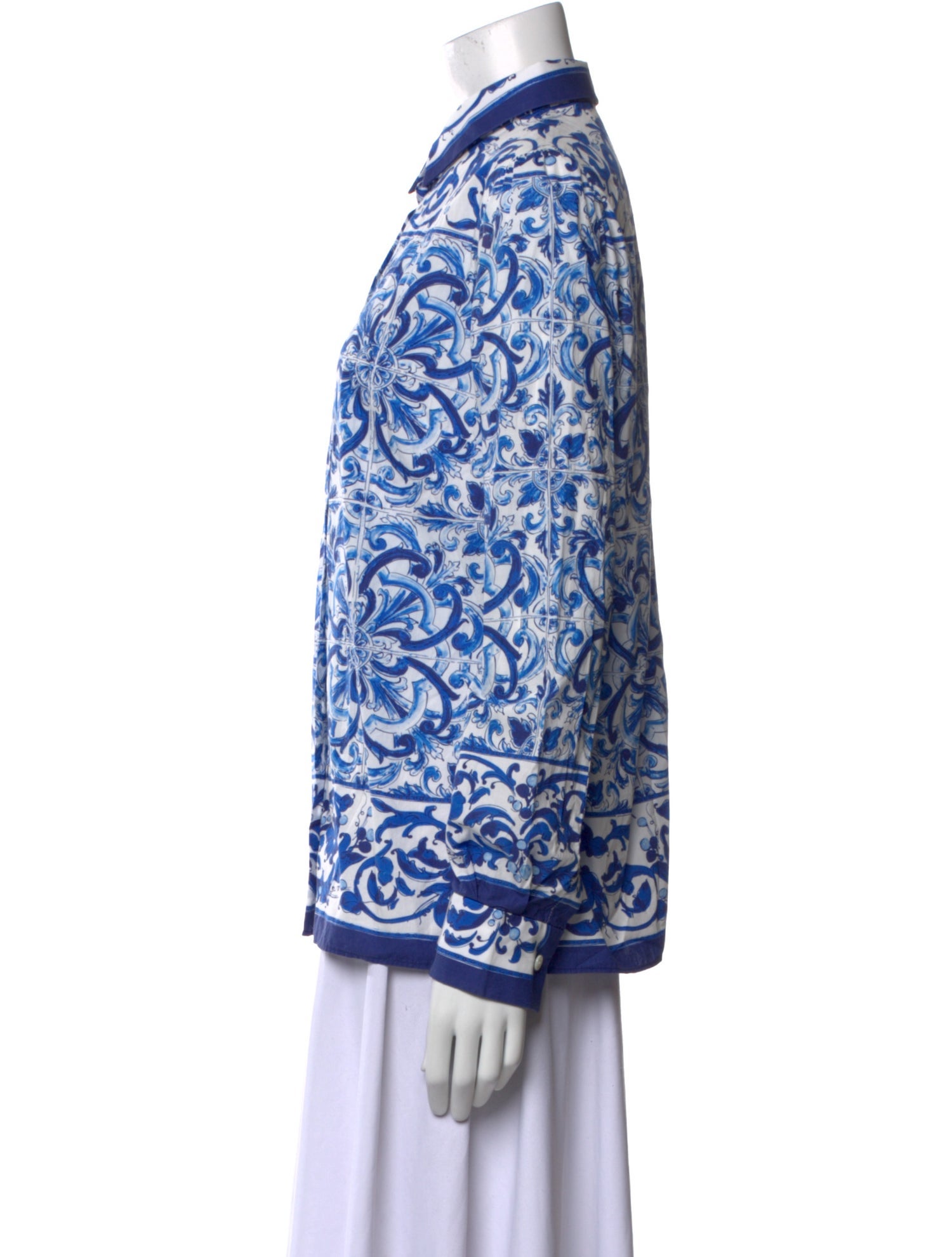 Dolce & Gabbana Printed Mock Neck Blouse