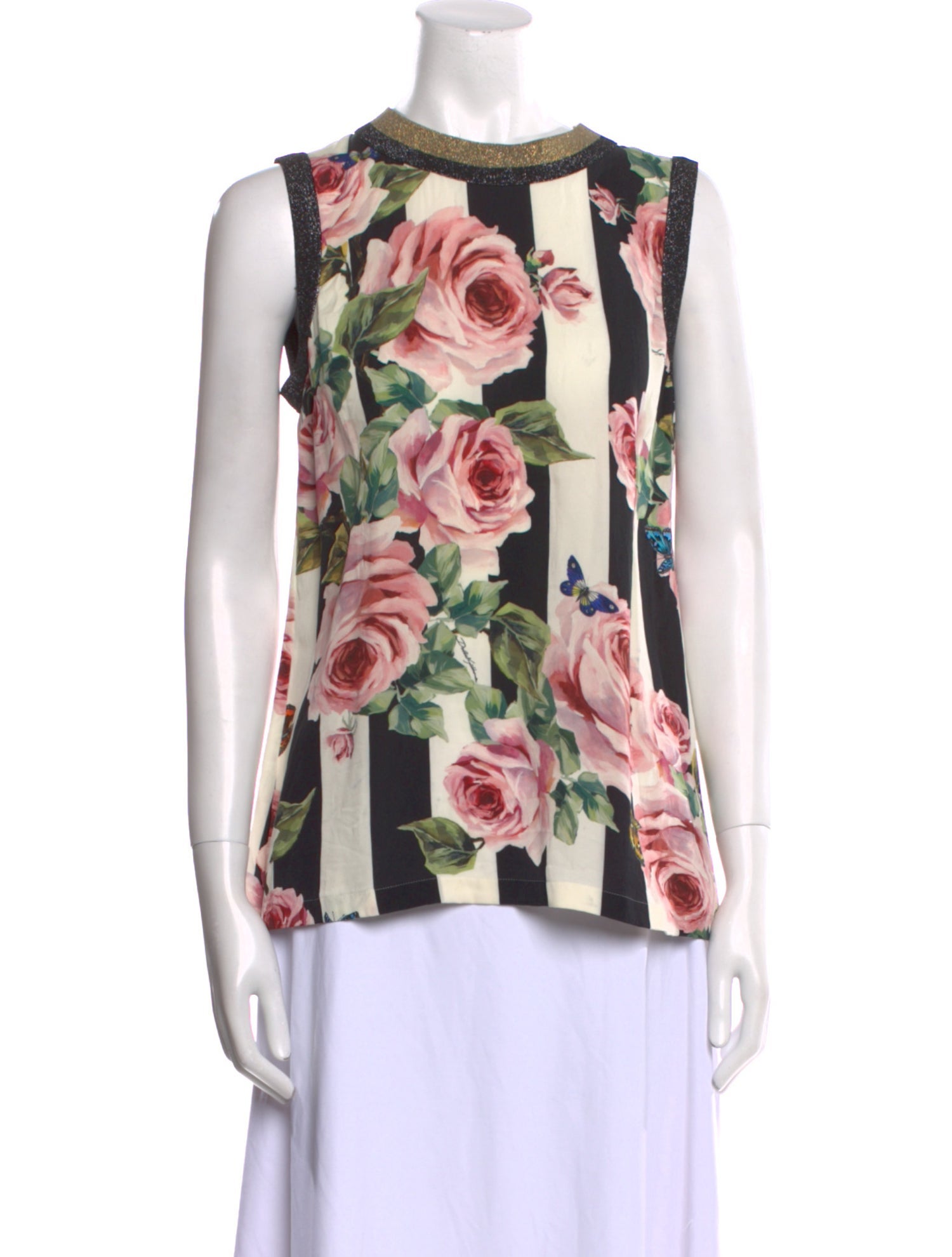 Dolce & Gabbana Silk Floral Print Blouse