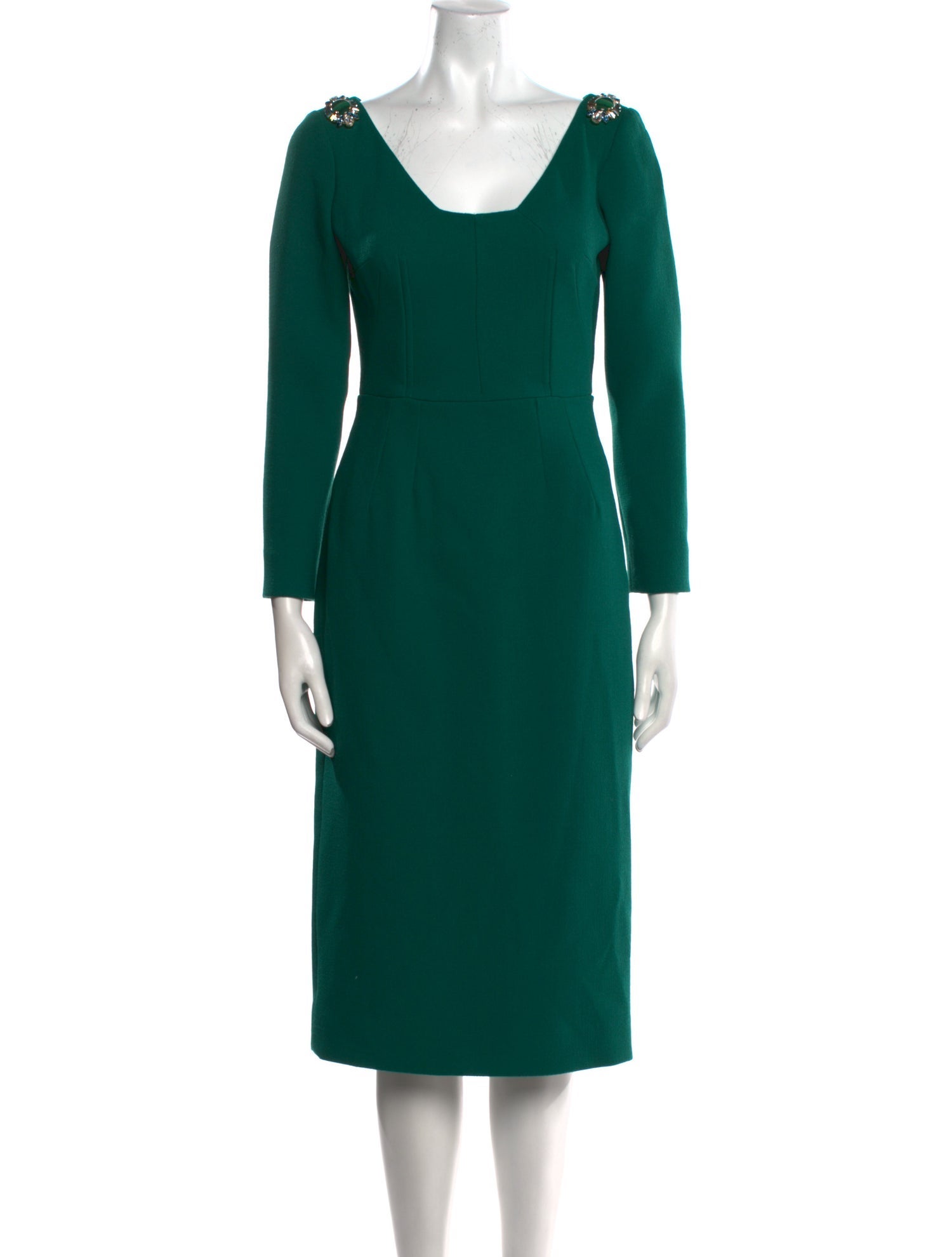 Dolce & Gabbana Virgin Wool Midi Length Dress