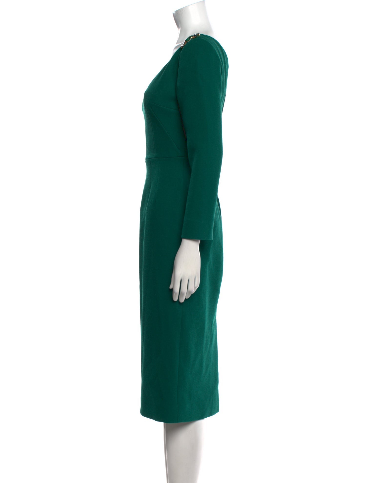 Dolce & Gabbana Virgin Wool Midi Length Dress