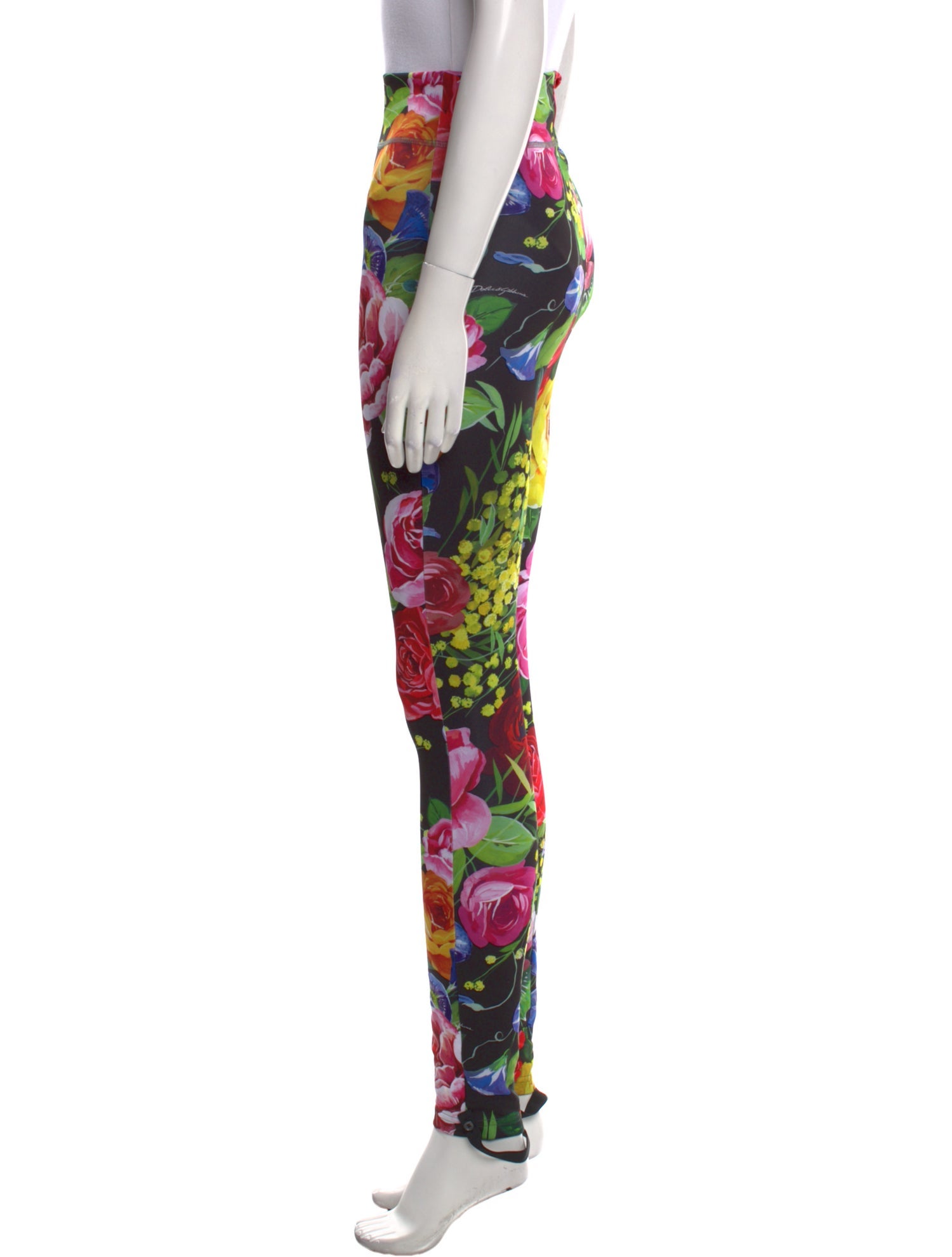 Dolce & Gabbana Floral Print Skinny Leg Pants