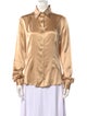 Dolce & Gabbana Silk Long Sleeve Button-Up Top