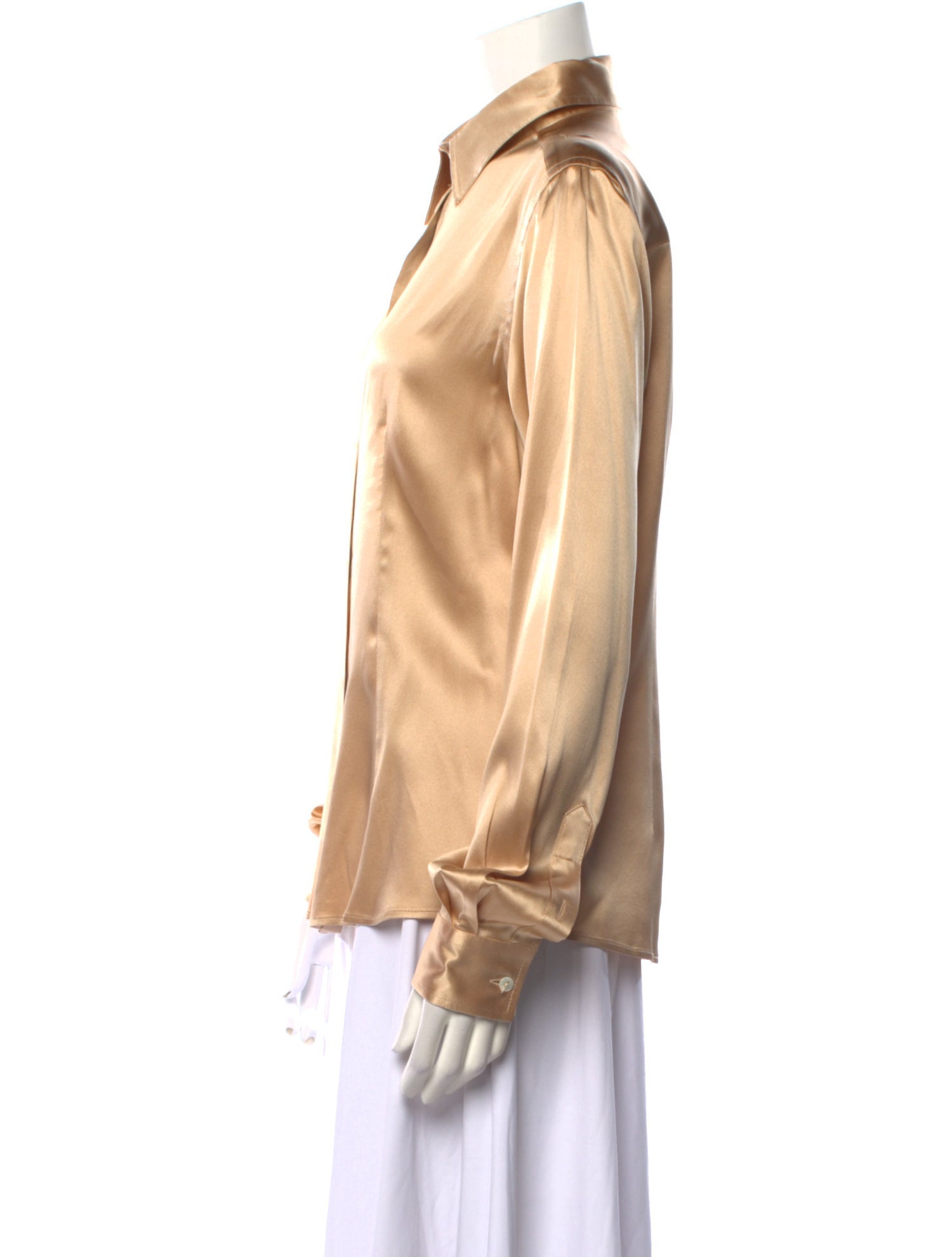 Dolce & Gabbana Silk Long Sleeve Button-Up Top