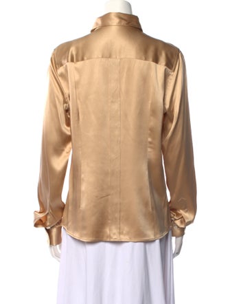 Dolce & Gabbana Silk Long Sleeve Button-Up Top