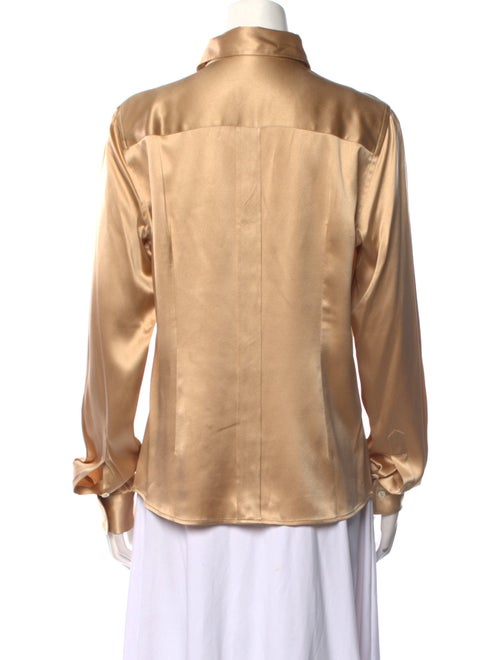 Dolce & Gabbana Silk Long Sleeve Button-Up Top