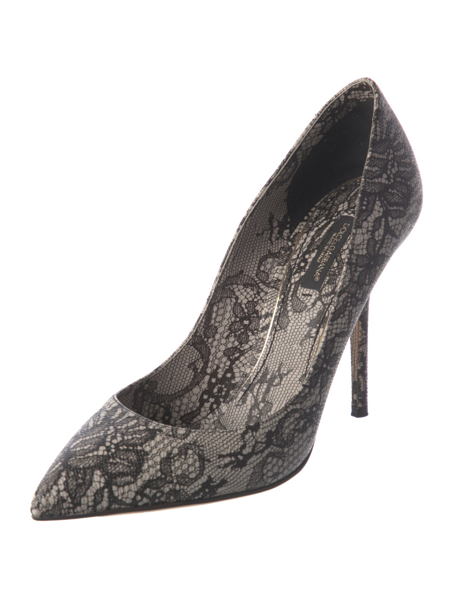 Dolce & Gabbana Leather Floral Print Pumps