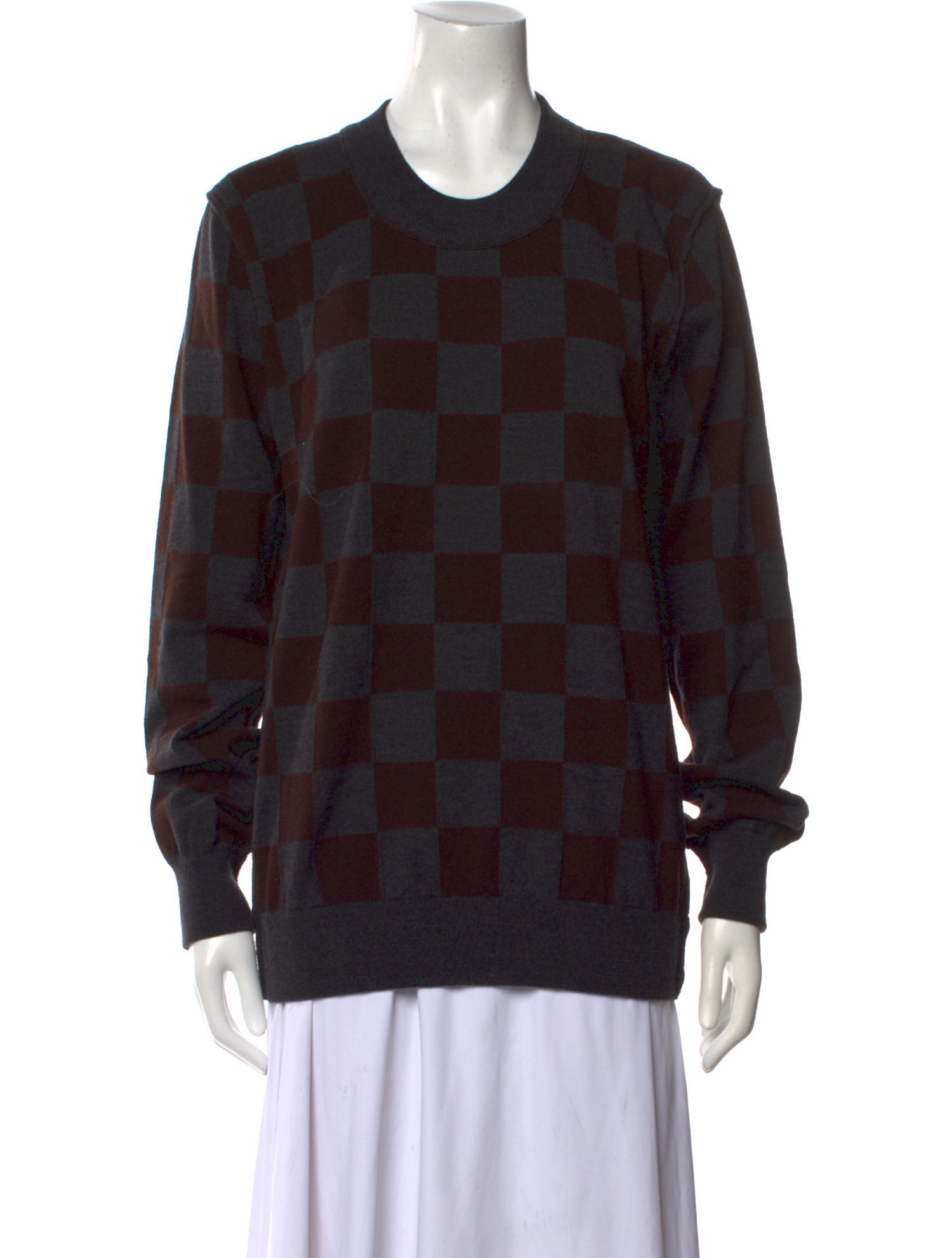 Dolce & Gabbana Virgin Wool Plaid Print Sweater