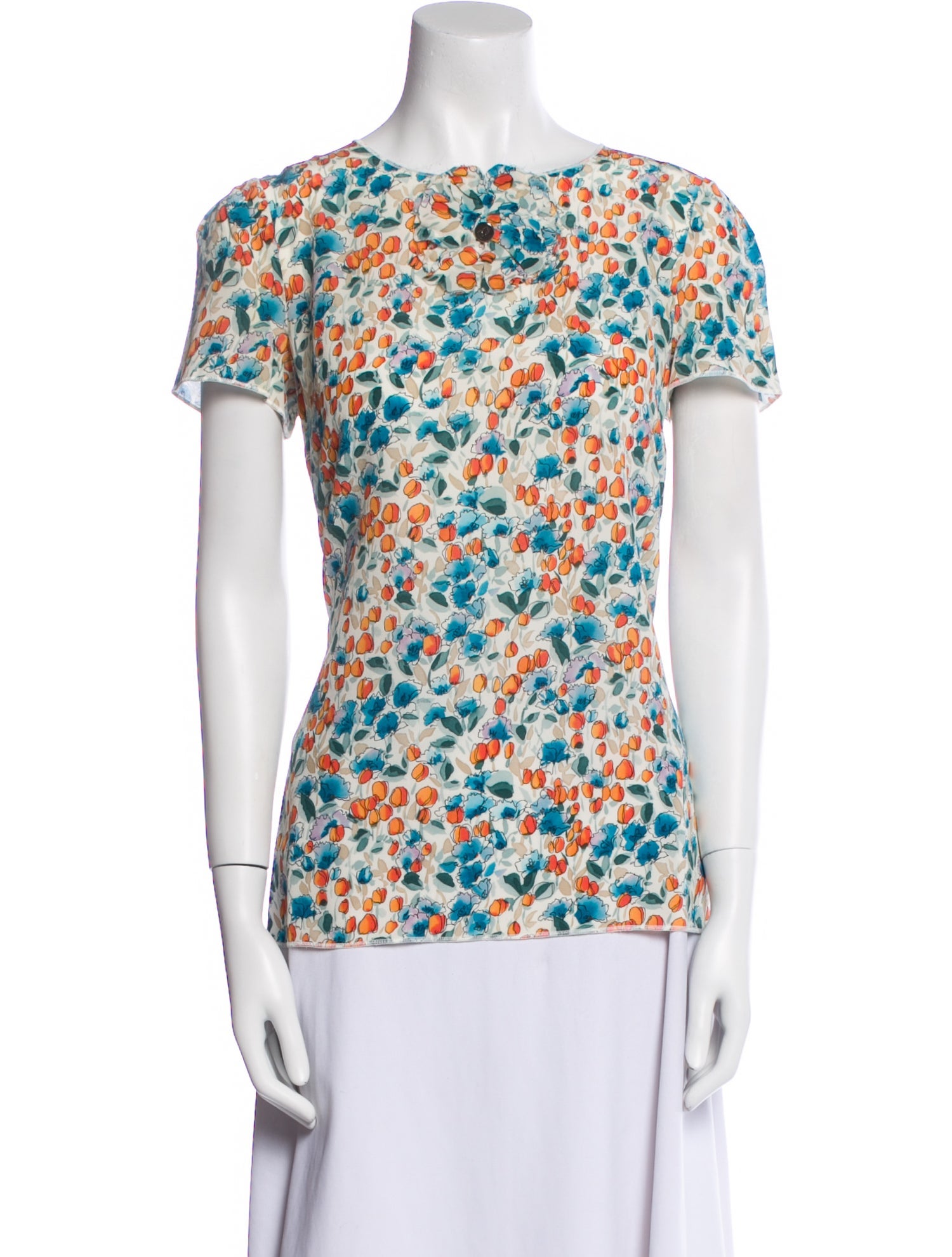 Dolce & Gabbana Silk Floral Print T-Shirt