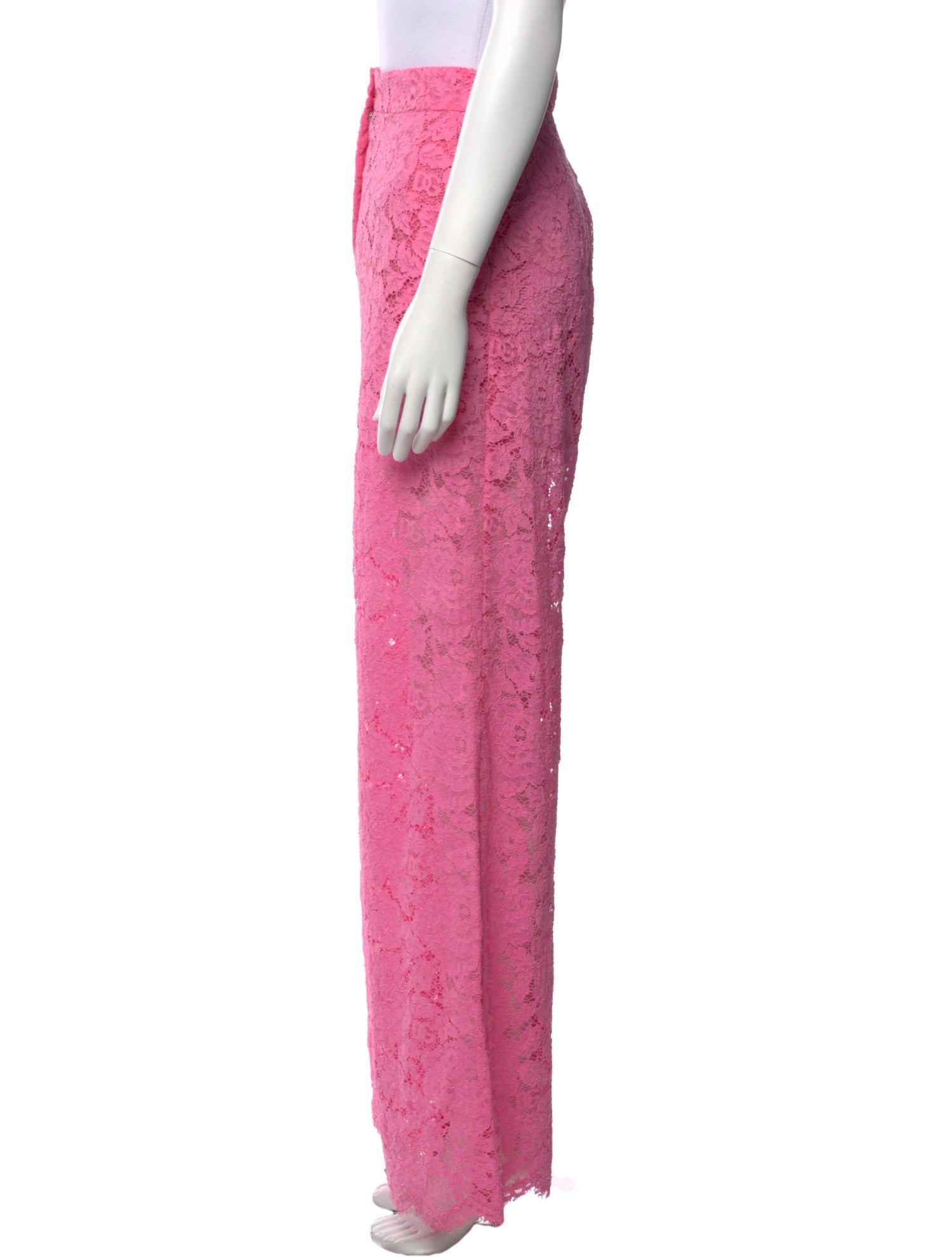 Dolce & Gabbana Lace Pattern Wide Leg Pants