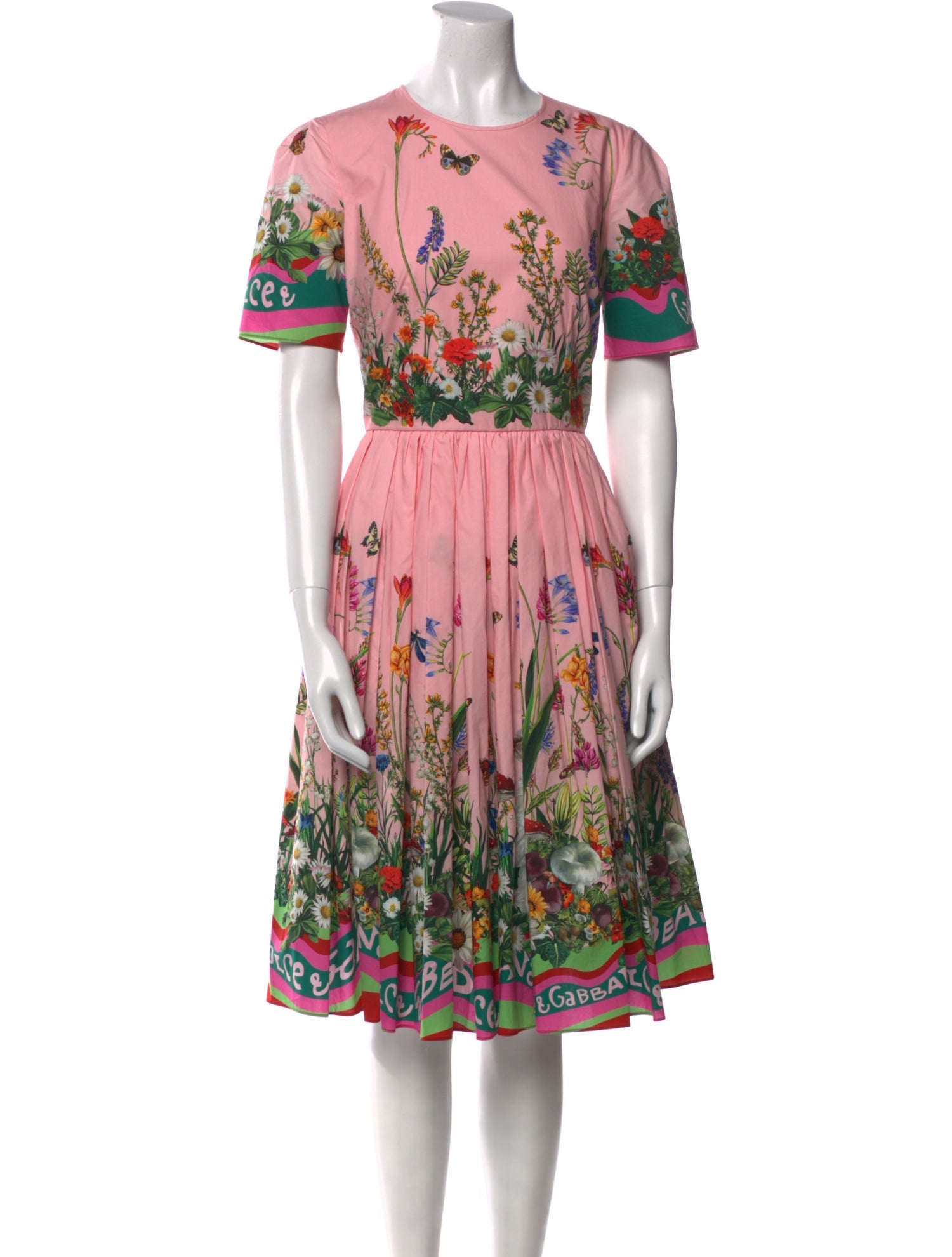 Dolce & Gabbana Floral Print Knee-Length Dress w/ Tags