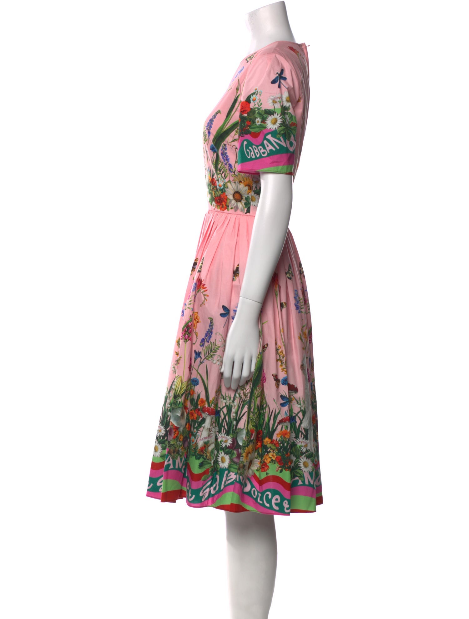Dolce & Gabbana Floral Print Knee-Length Dress w/ Tags