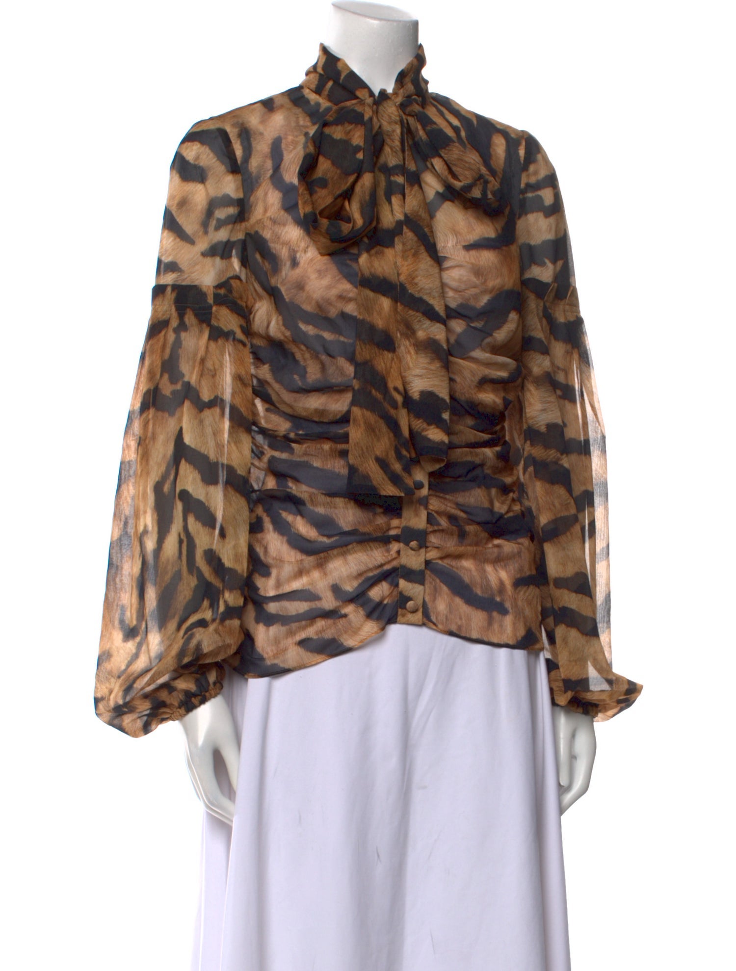 Dolce & Gabbana Silk Animal Print Blouse