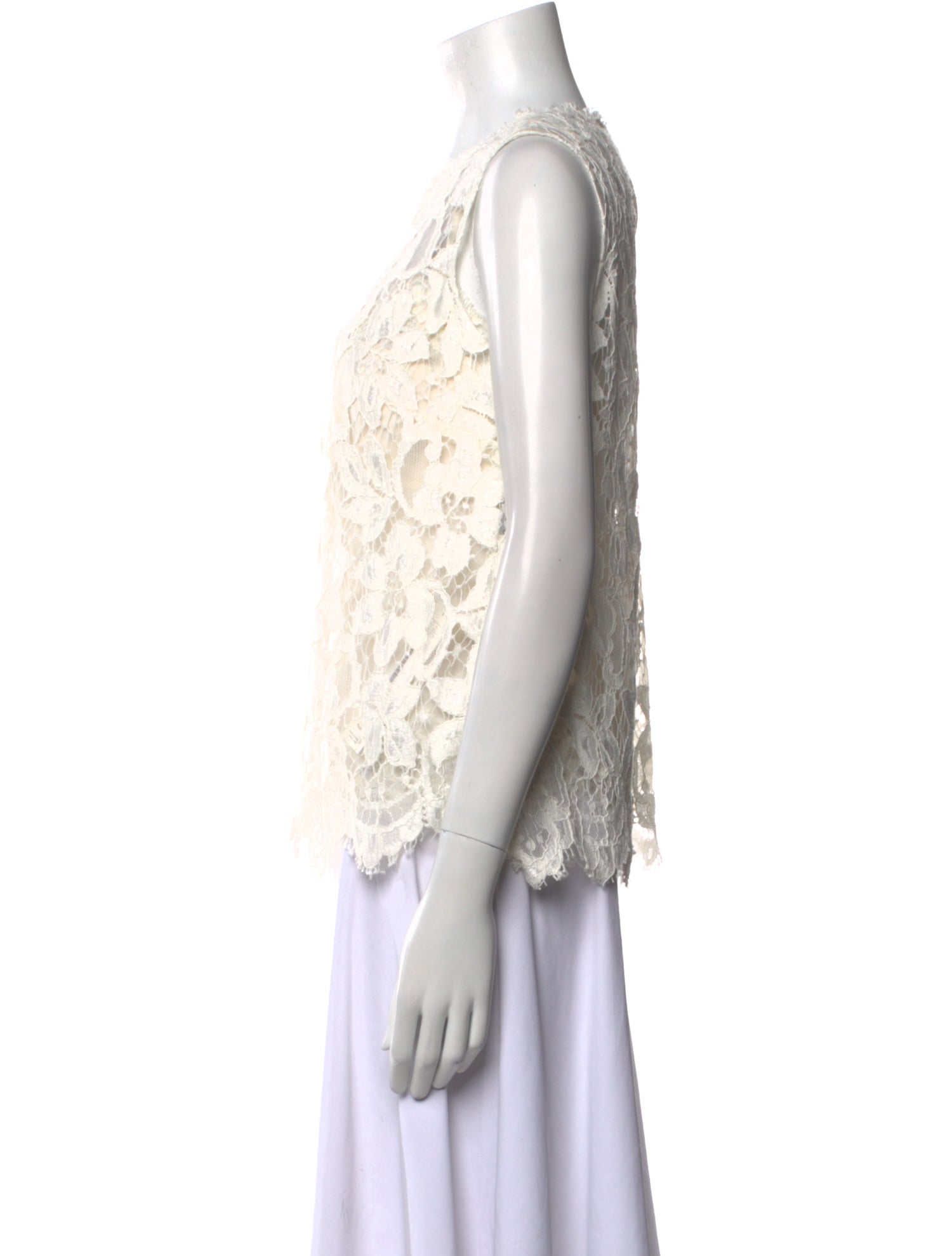 Dolce & Gabbana Lace Pattern Crew Neck Top