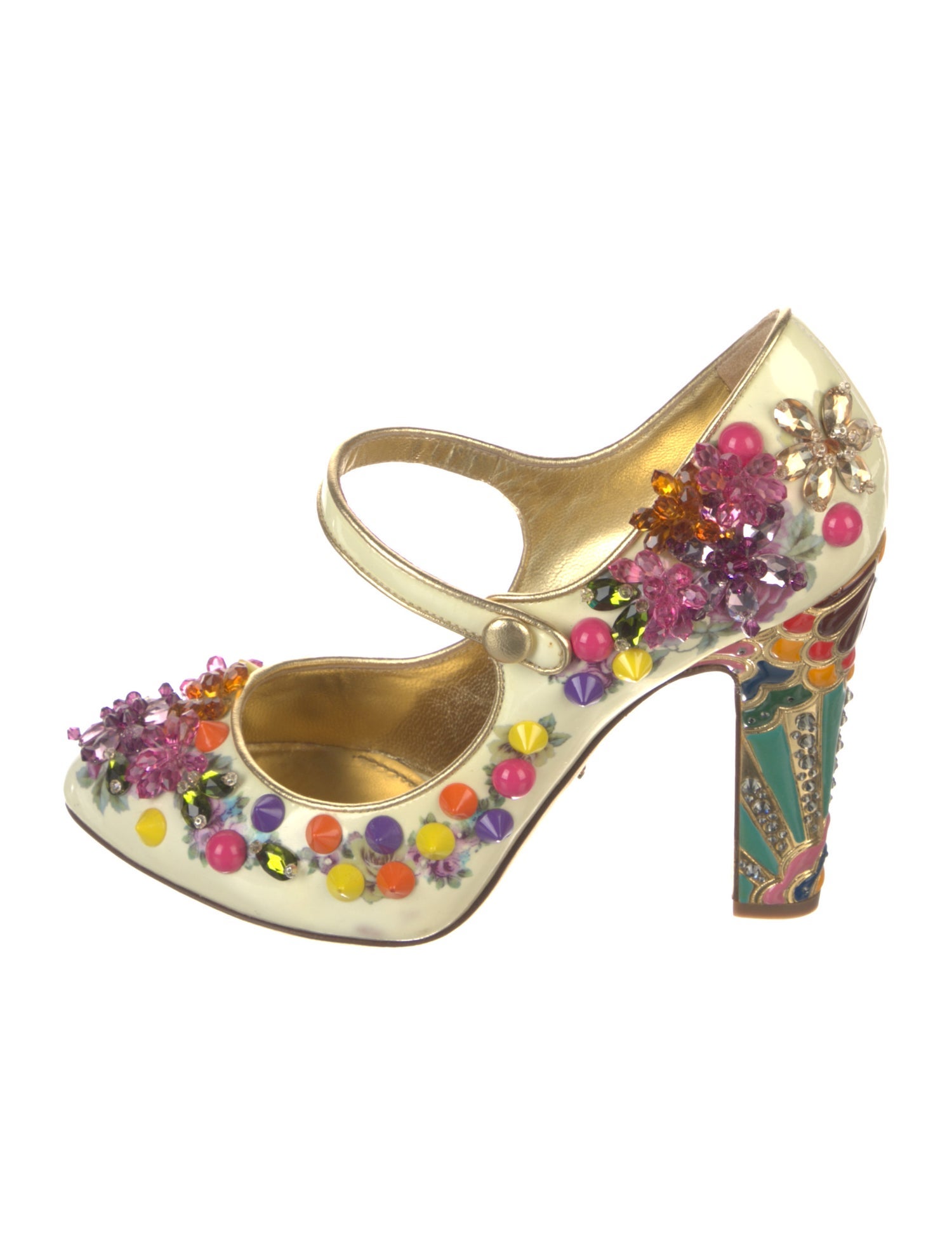 Dolce & Gabbana Patent Leather Floral Print Pumps