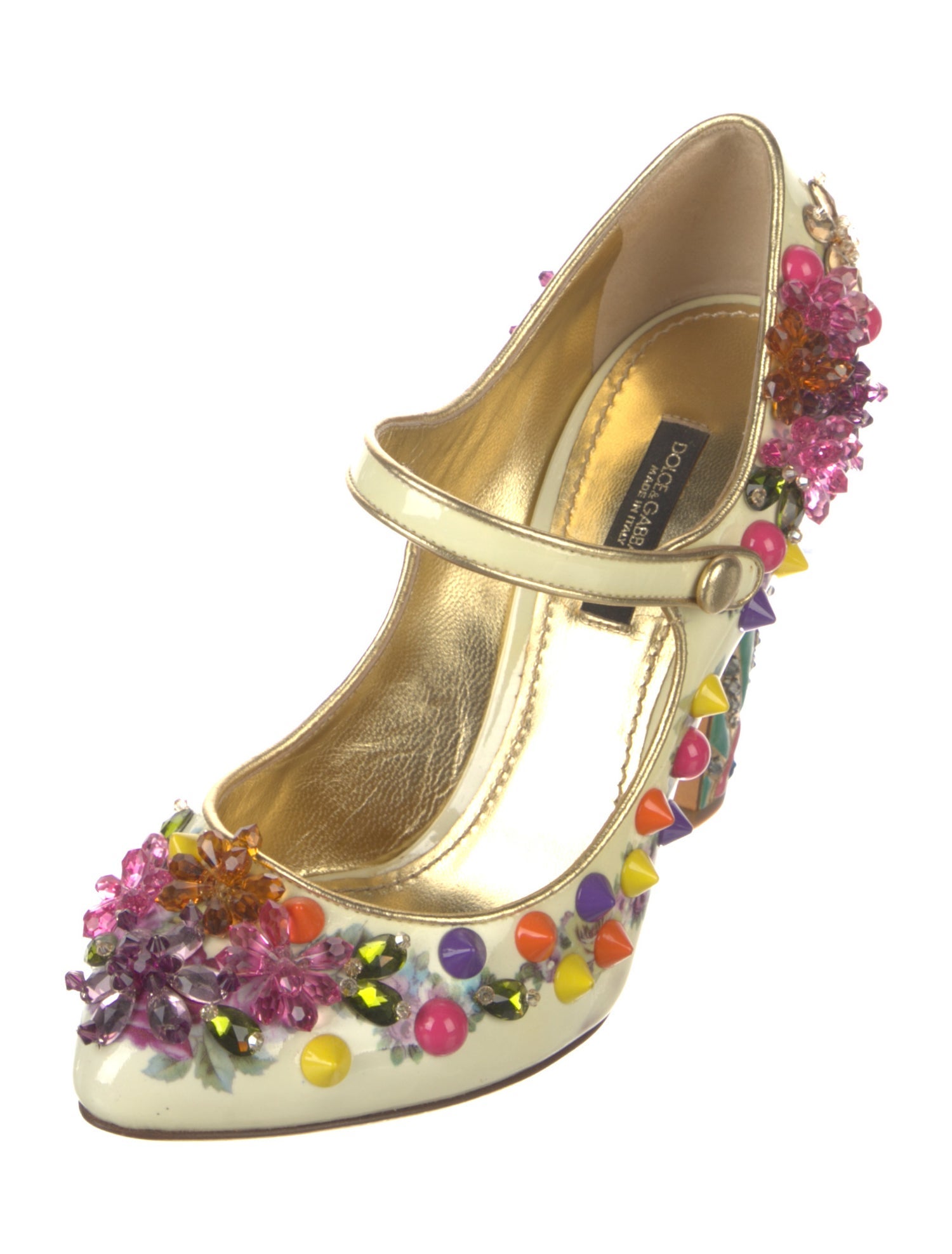 Dolce & Gabbana Patent Leather Floral Print Pumps