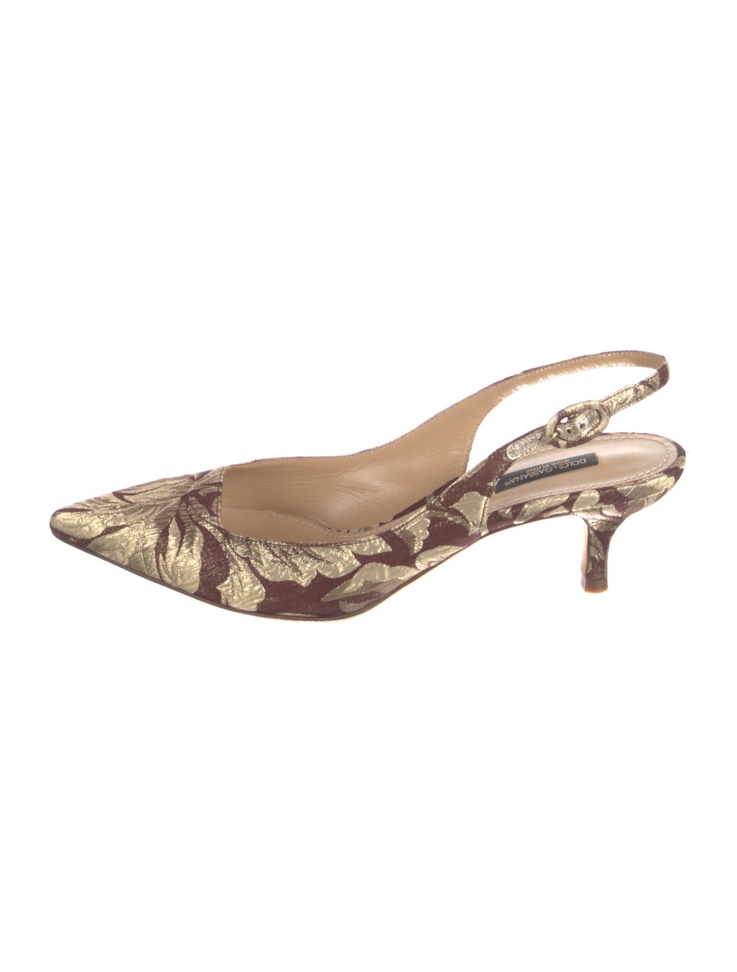 Dolce & Gabbana Jacquard Printed Slingback Pumps