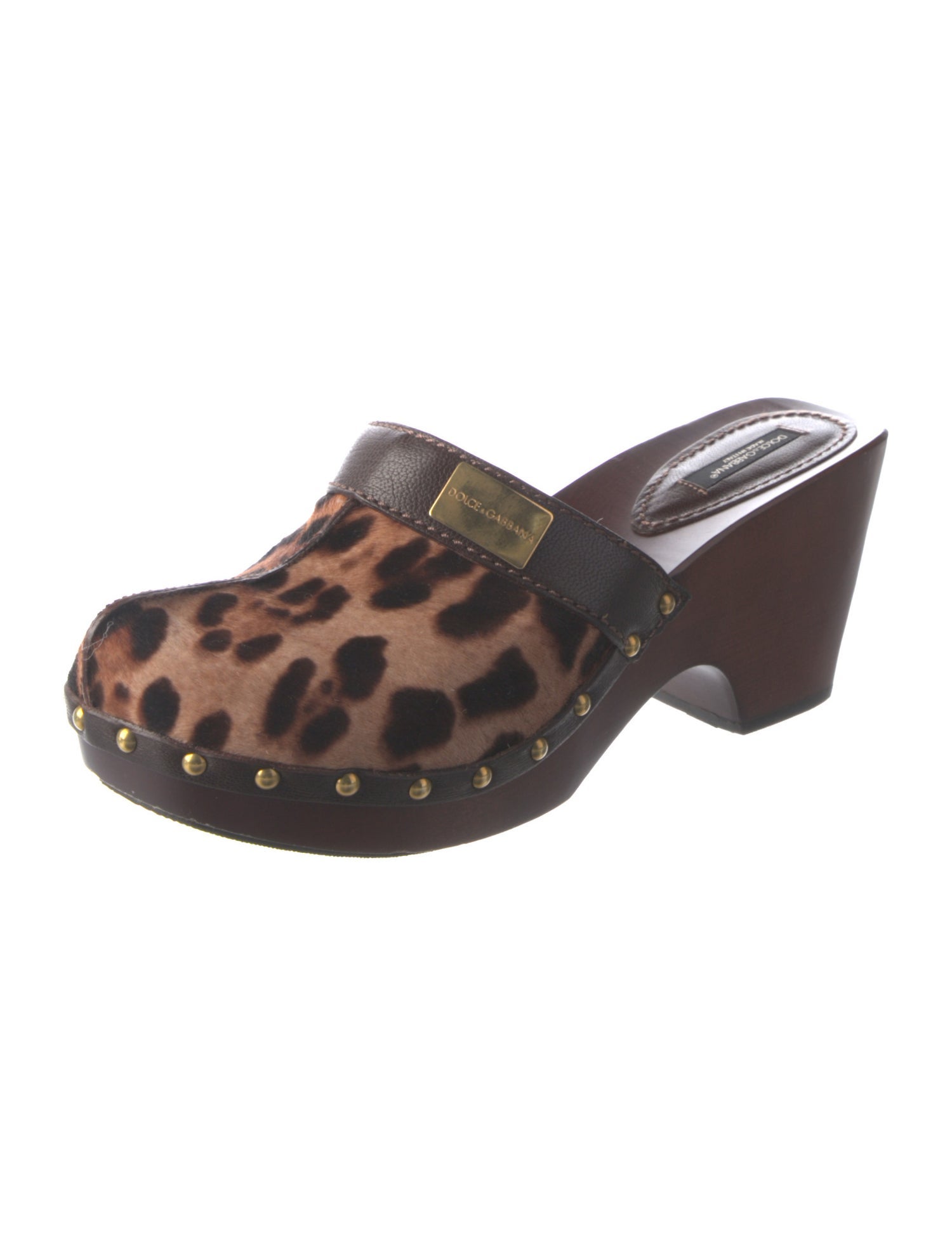 Dolce & Gabbana Ponyhair Animal Print Mules