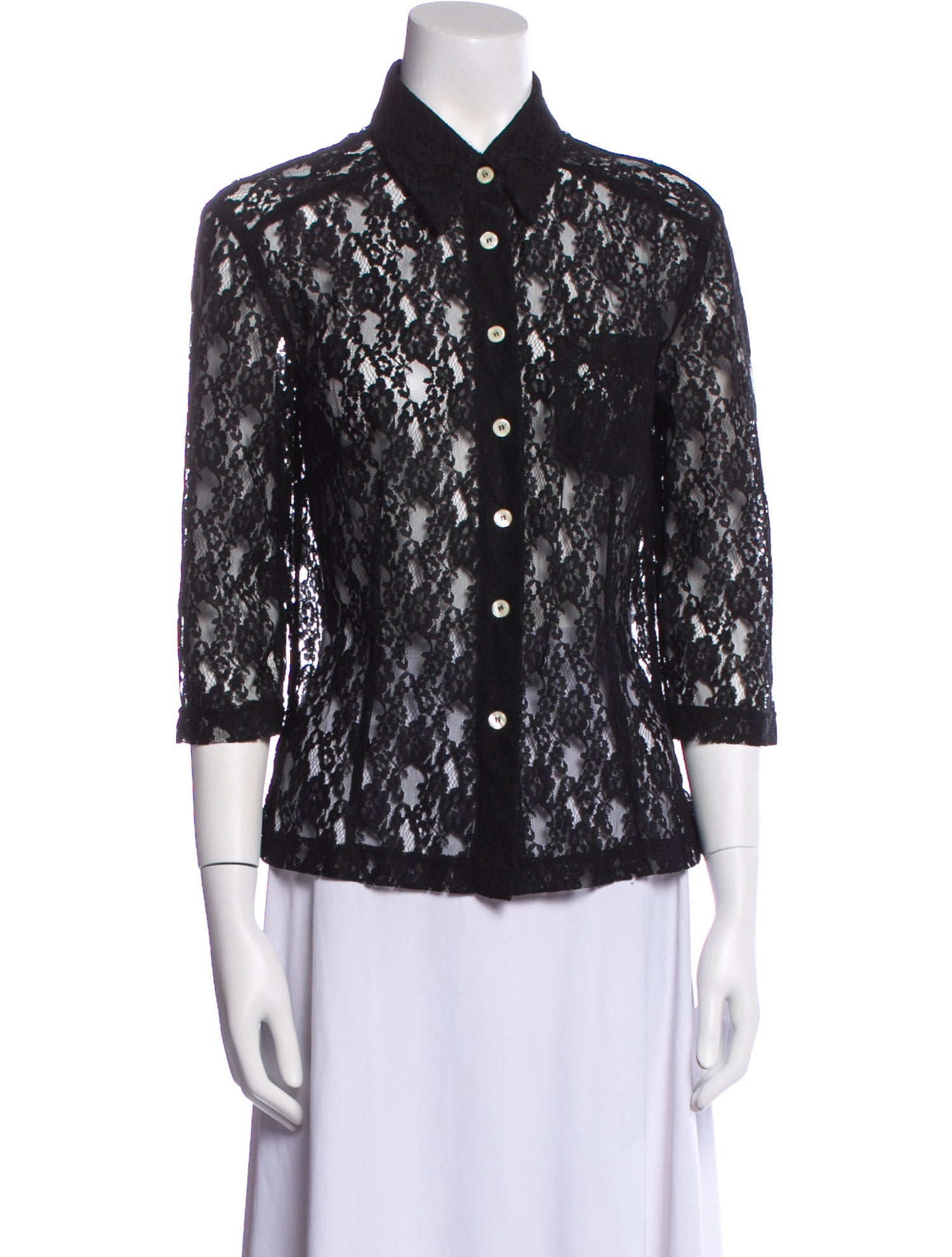 Dolce & Gabbana Lace Lace Pattern Button-Up Top