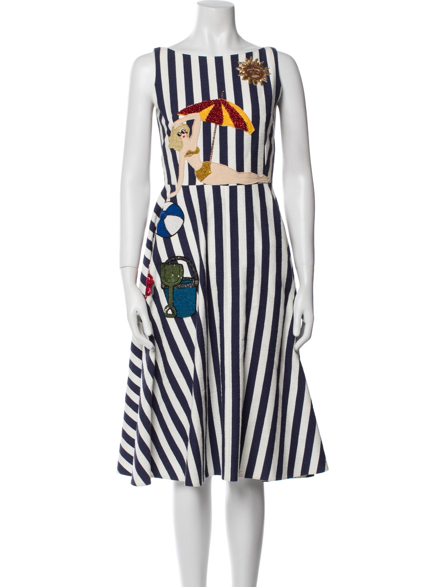 Dolce & Gabbana Striped Midi Length Dress