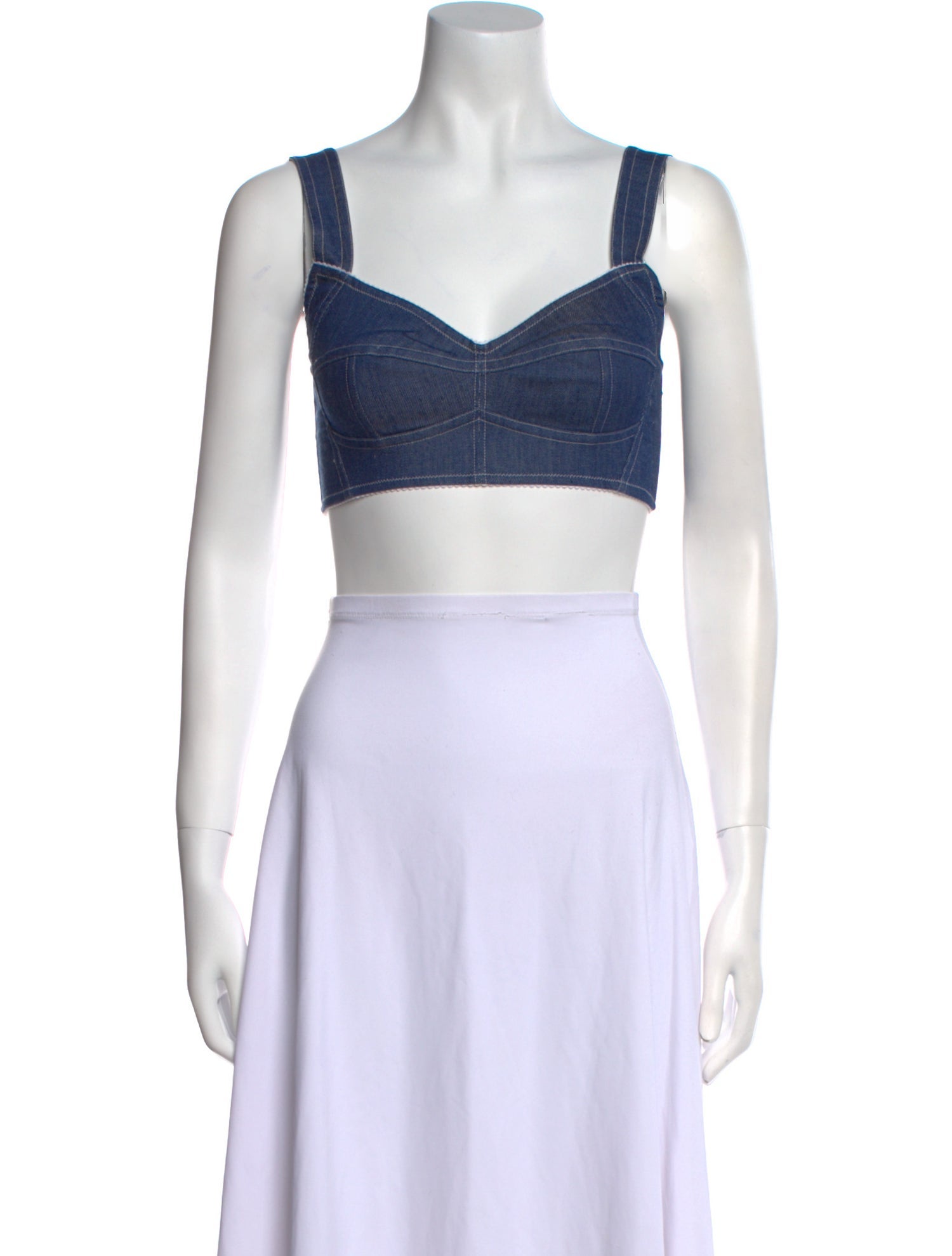 Dolce & Gabbana V-Neck Sleeveless Crop Top