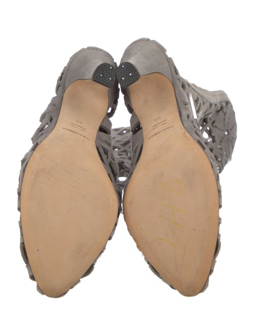 Dolce & Gabbana Suede Patterned Lace-Up Boots