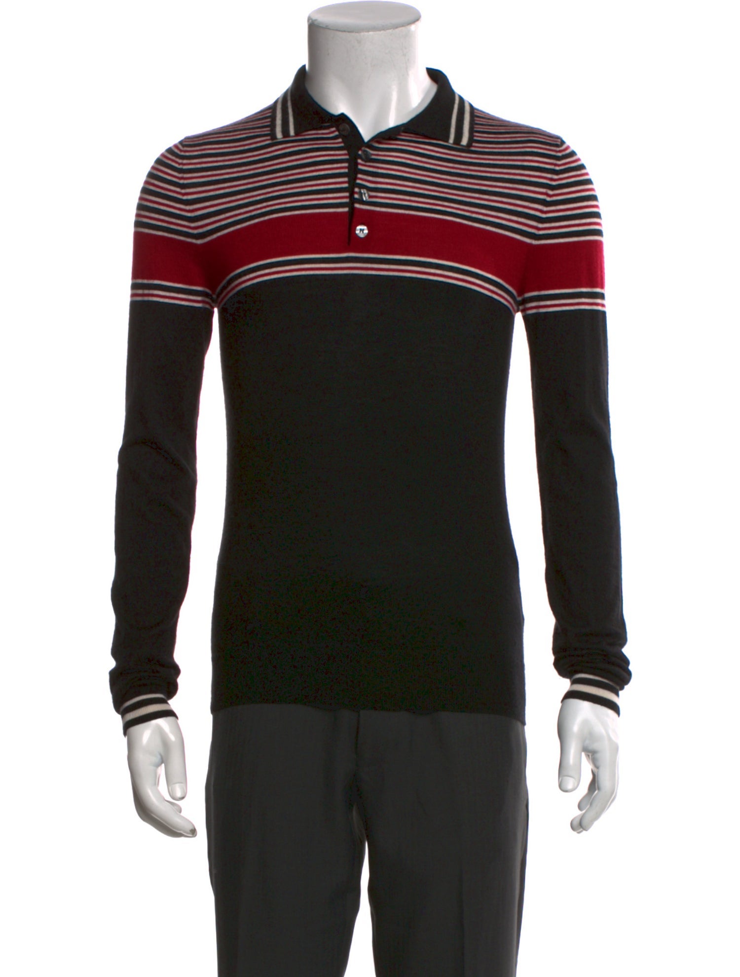 Dolce & Gabbana Cashmere Striped Polo Sweater