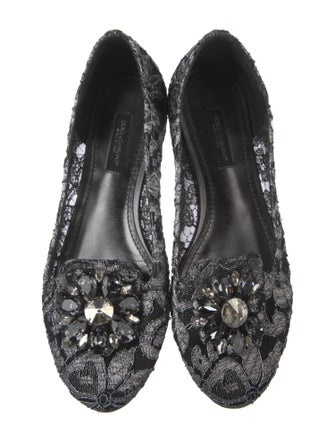 Dolce & Gabbana Lace Lace Pattern Ballet Flats