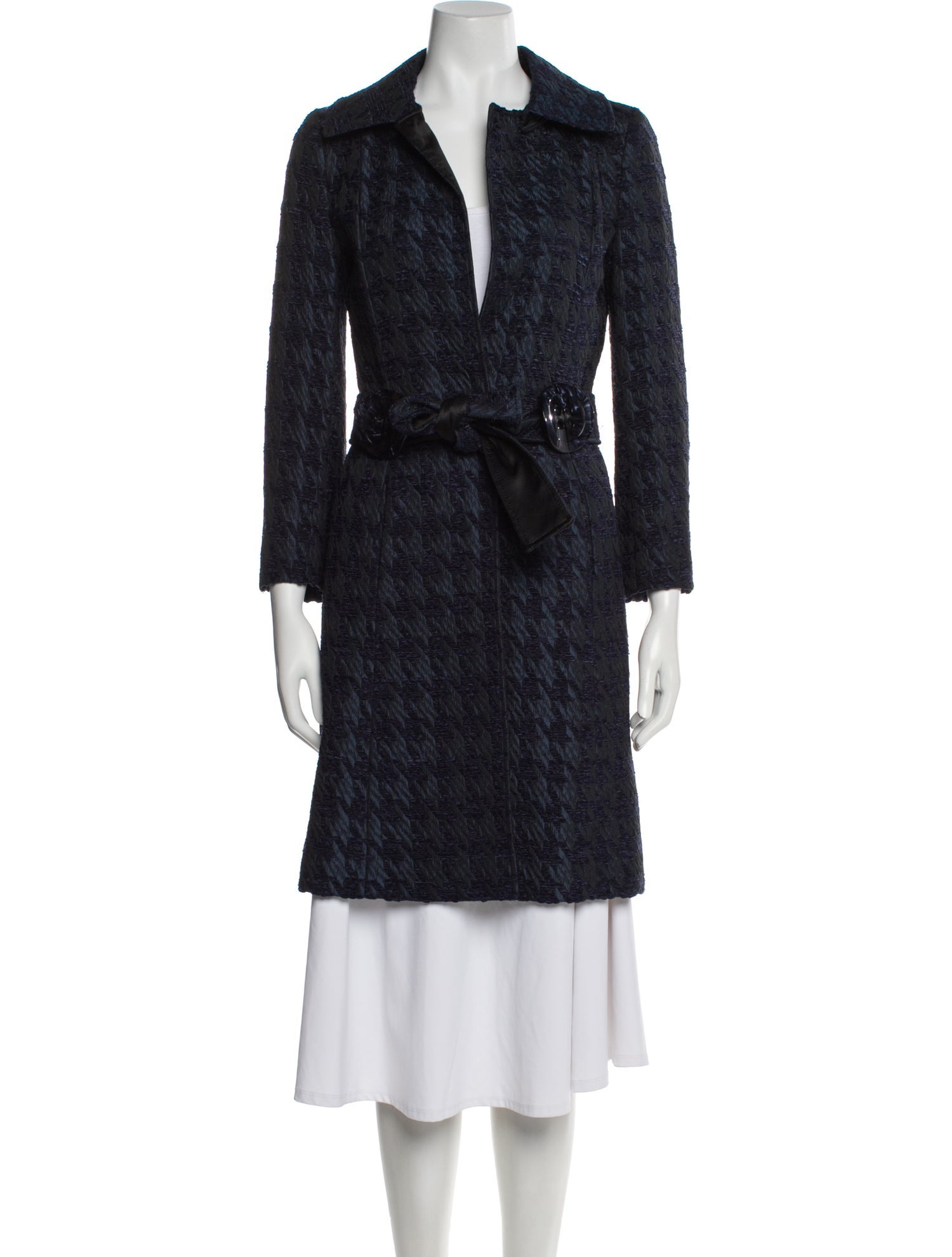 Dolce & Gabbana Silk Plaid Print Coat