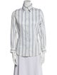 Dolce & Gabbana Striped Long Sleeve Button-Up Top
