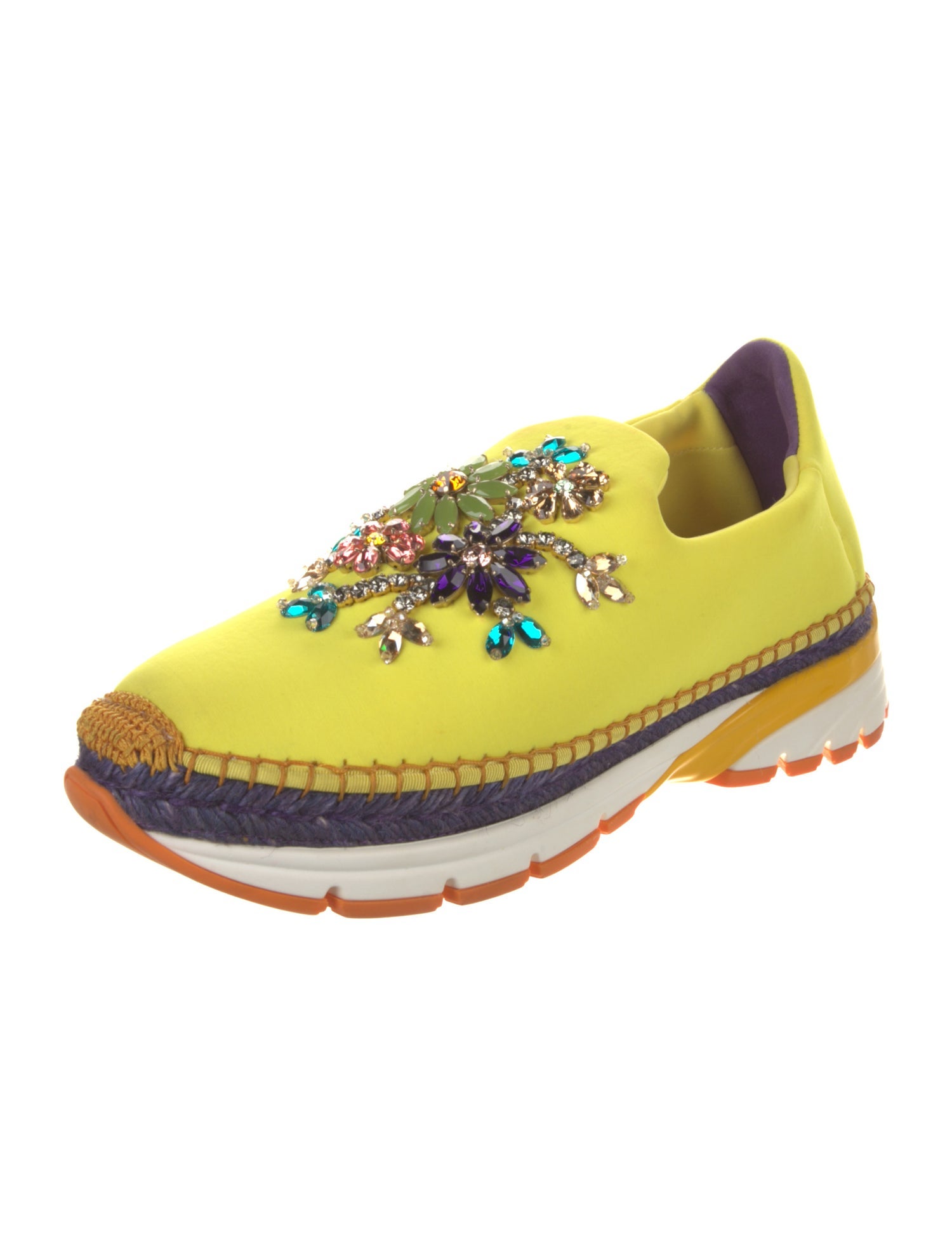 Dolce & Gabbana Neoprene Colorblock Pattern Athletic Sneakers