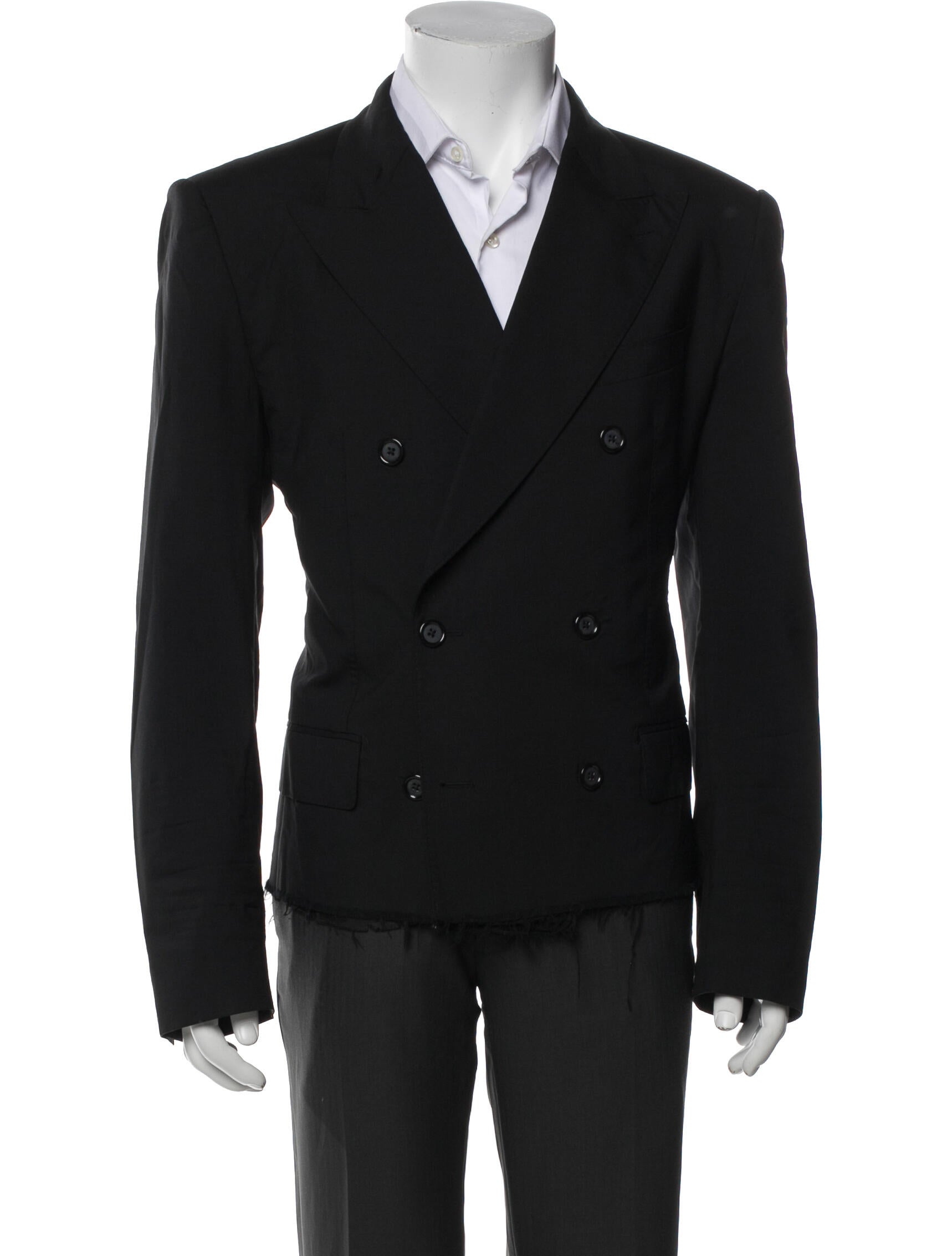 Dolce & Gabbana Virgin Wool Raw-Edge Trim Suit