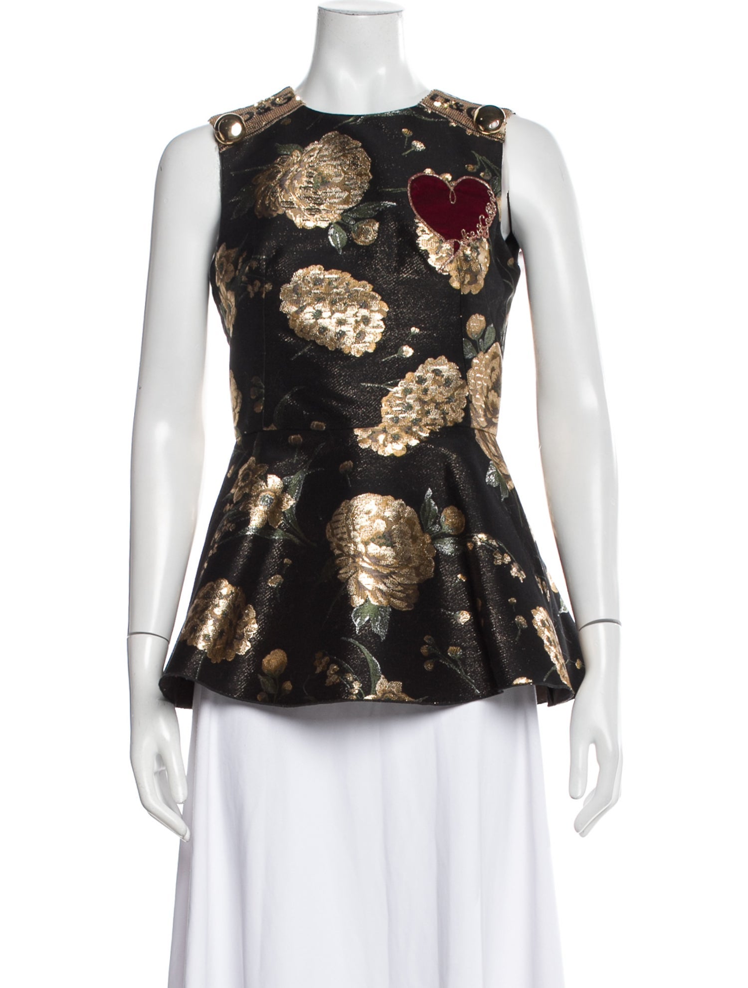 Dolce & Gabbana Floral Print Crew Neck Top