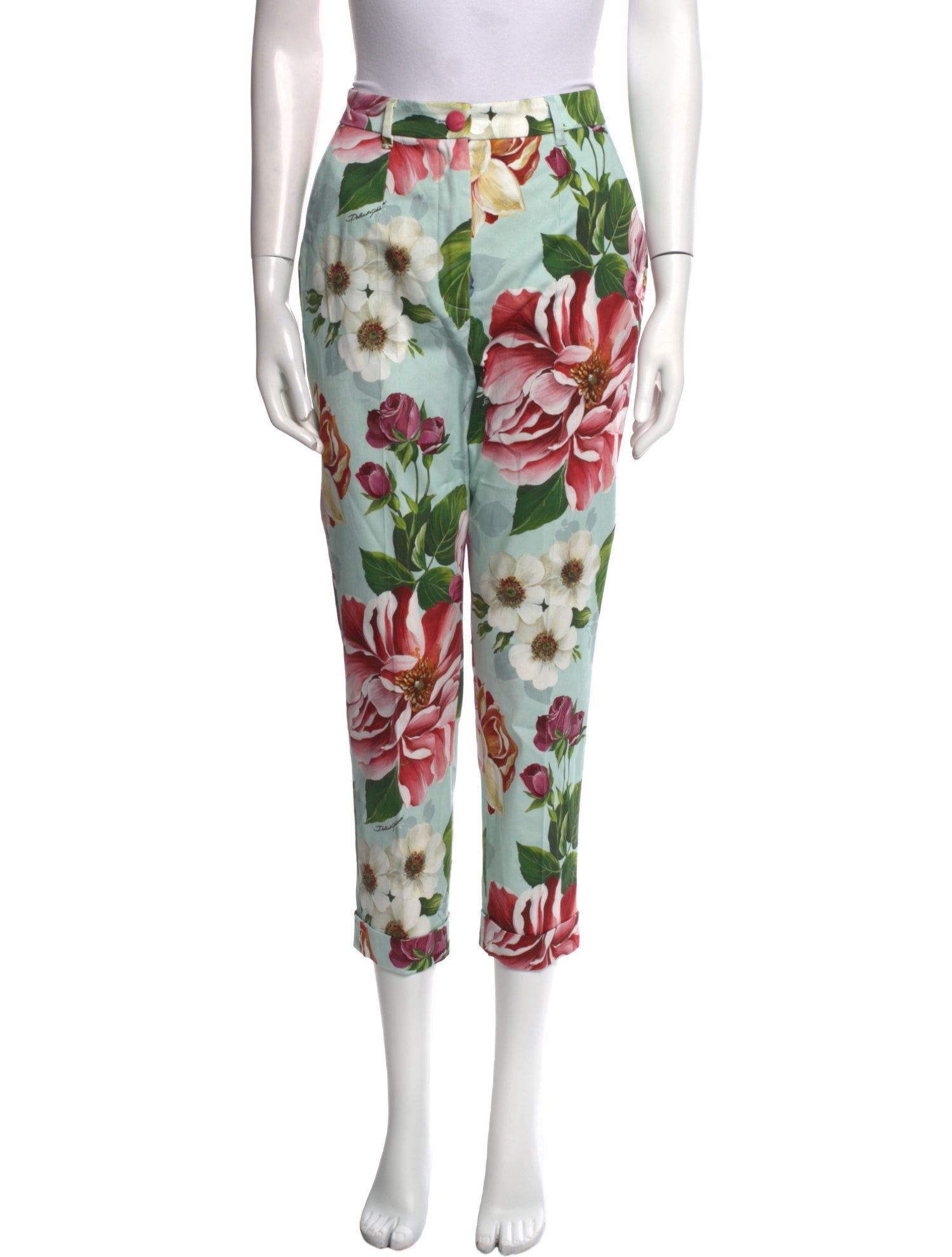 Dolce & Gabbana Floral Print Skinny Leg Pants