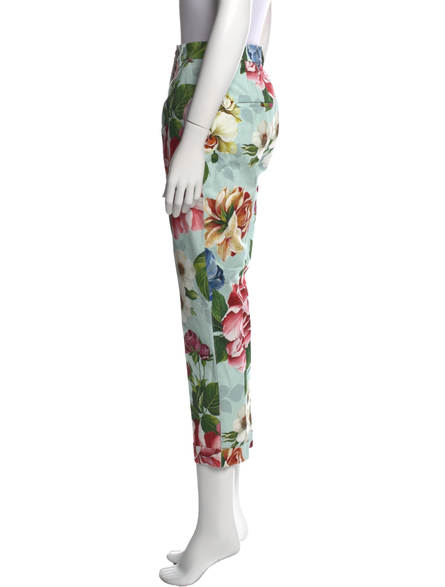 Dolce & Gabbana Floral Print Skinny Leg Pants
