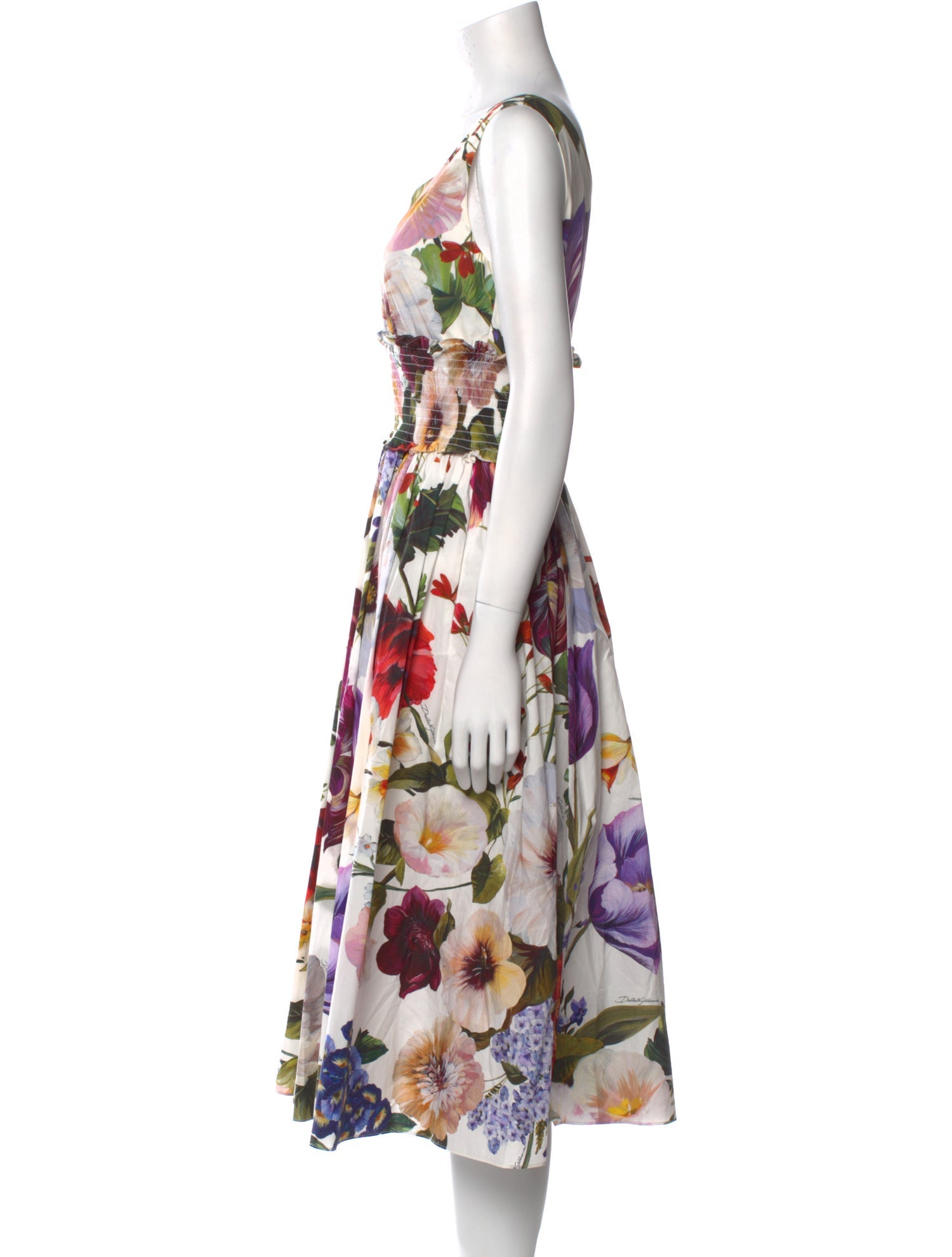 Dolce & Gabbana Floral Print Midi Length Dress
