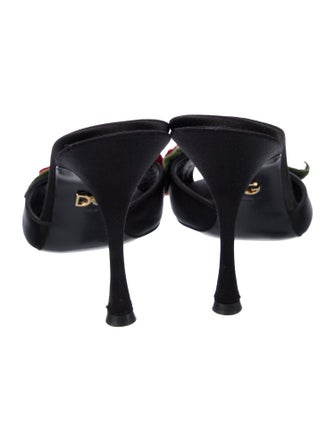 Dolce & Gabbana Satin Embroidered Accent Mules