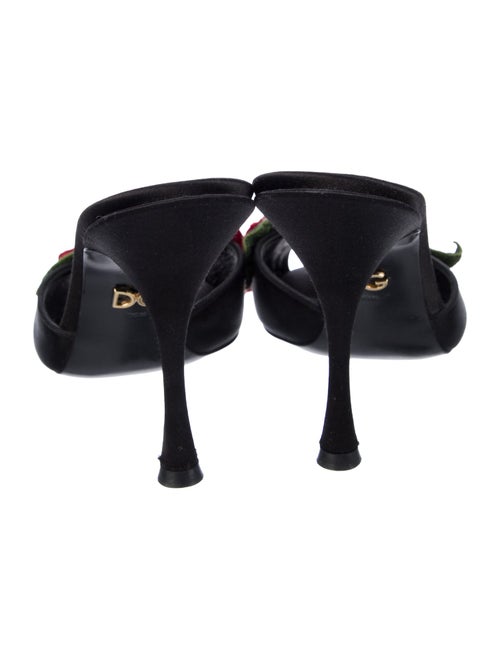 Dolce & Gabbana Satin Embroidered Accent Mules