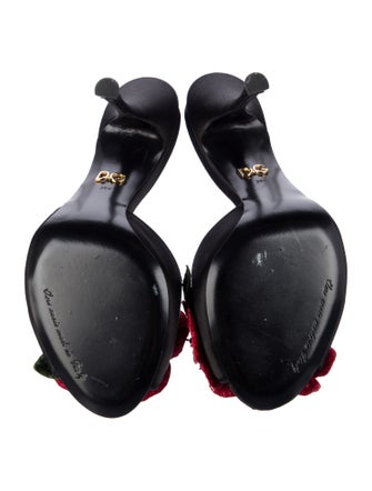 Dolce & Gabbana Satin Embroidered Accent Mules