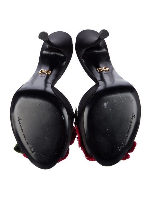 Dolce & Gabbana Satin Embroidered Accent Mules