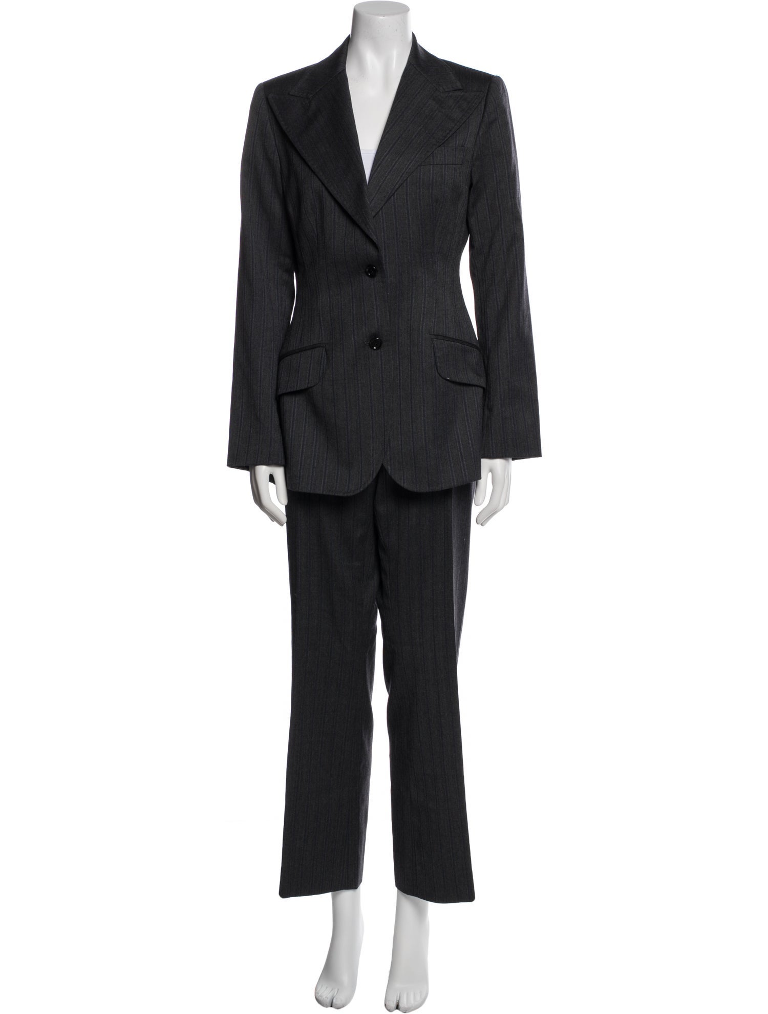 Dolce & Gabbana Virgin Wool Striped Pantsuit