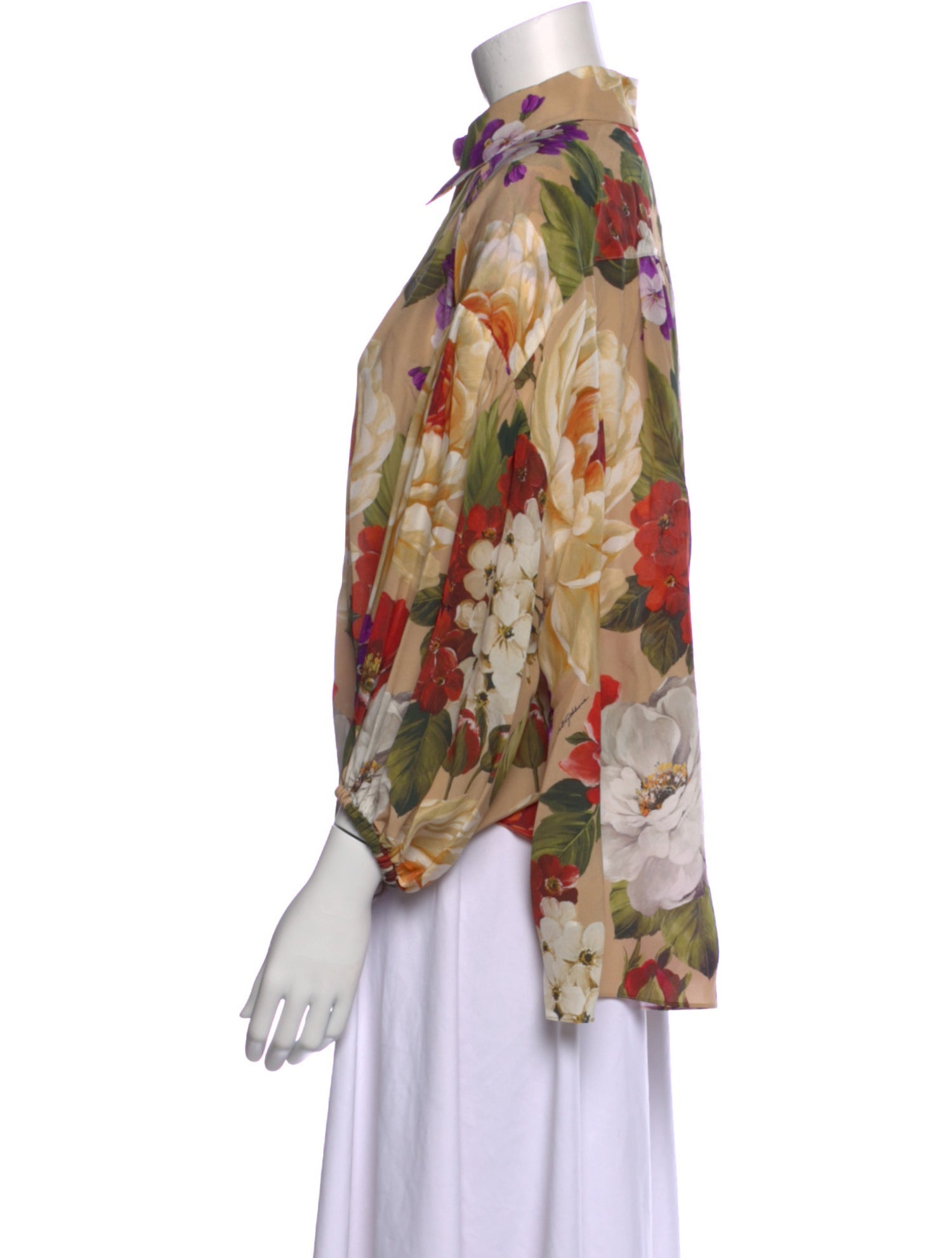 Dolce & Gabbana Silk Floral Print Blouse