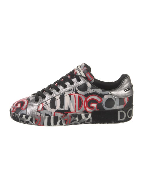 Dolce & Gabbana Leather Printed Sneakers