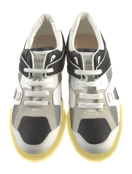 Dolce & Gabbana Leather Colorblock Pattern Sneakers