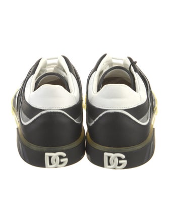 Dolce & Gabbana Leather Colorblock Pattern Sneakers